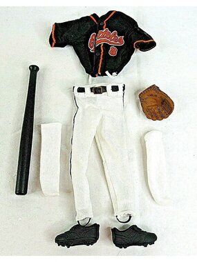 Cal Ripkin Baltimore Orioles Baseball Doll Uniform Outfit 12" Kenner Accessories